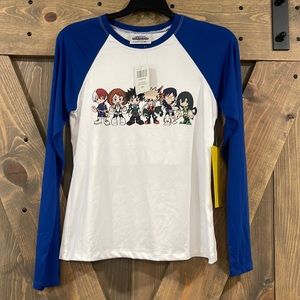NWT My Hero Academia Raglan style shirt